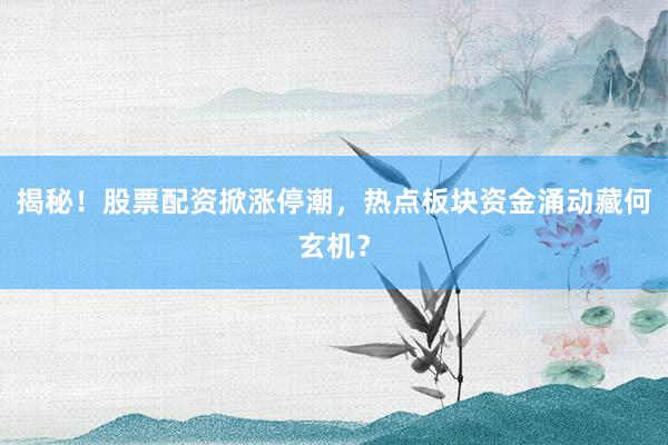 揭秘！股票配资掀涨停潮，热点板块资金涌动藏何玄机？