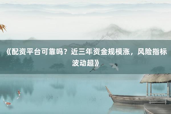 《配资平台可靠吗？近三年资金规模涨，风险指标波动超》