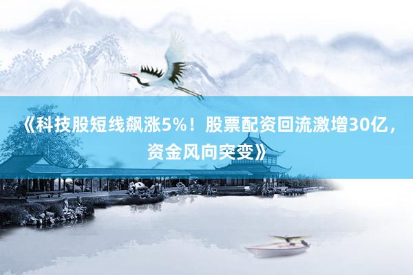 《科技股短线飙涨5%！股票配资回流激增30亿，资金风向突变》