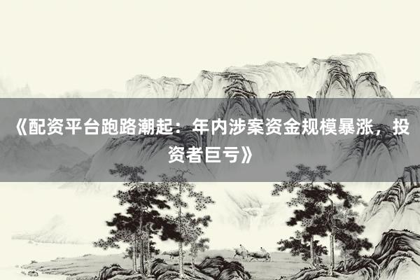 《配资平台跑路潮起：年内涉案资金规模暴涨，投资者巨亏》