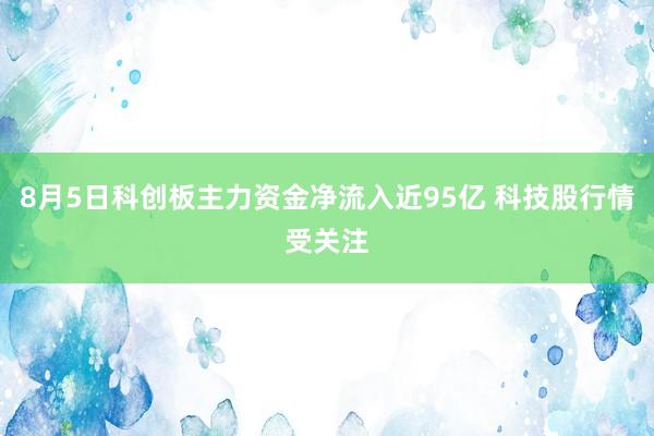 8月5日科创板主力资金净流入近95亿 科技股行情受关注