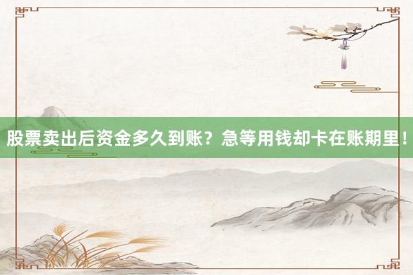 股票卖出后资金多久到账？急等用钱却卡在账期里！